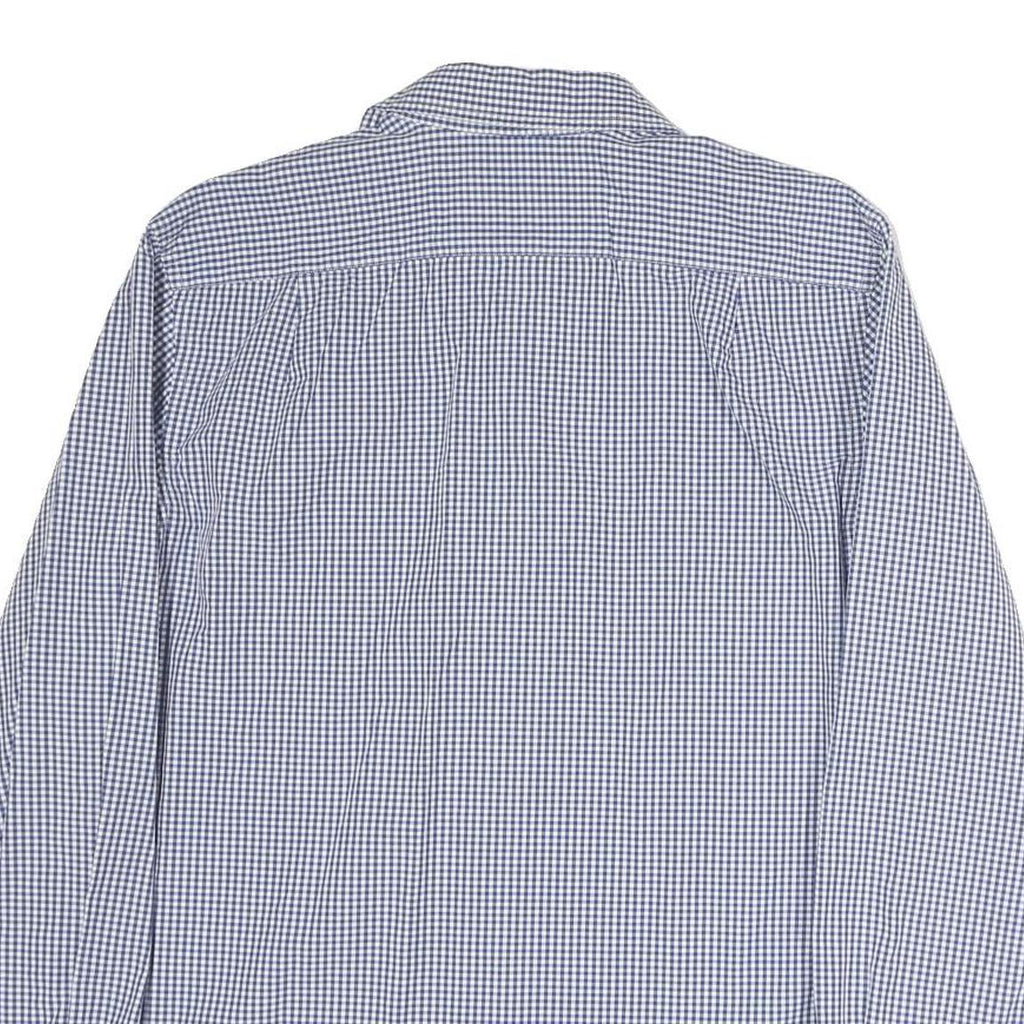 NAUTICA Mens Blue & White Check Shirt M Long Sleeve Cotton Casual Button Shirt