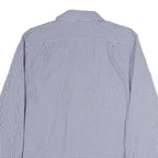 NAUTICA Mens Blue & White Check Shirt M Long Sleeve Cotton Casual Button Shirt
