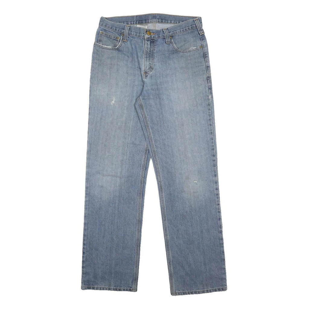 CARHARTT Mens Relaxed Light Blue Denim Jeans W31 L32 Classic Zip Closure Casual
