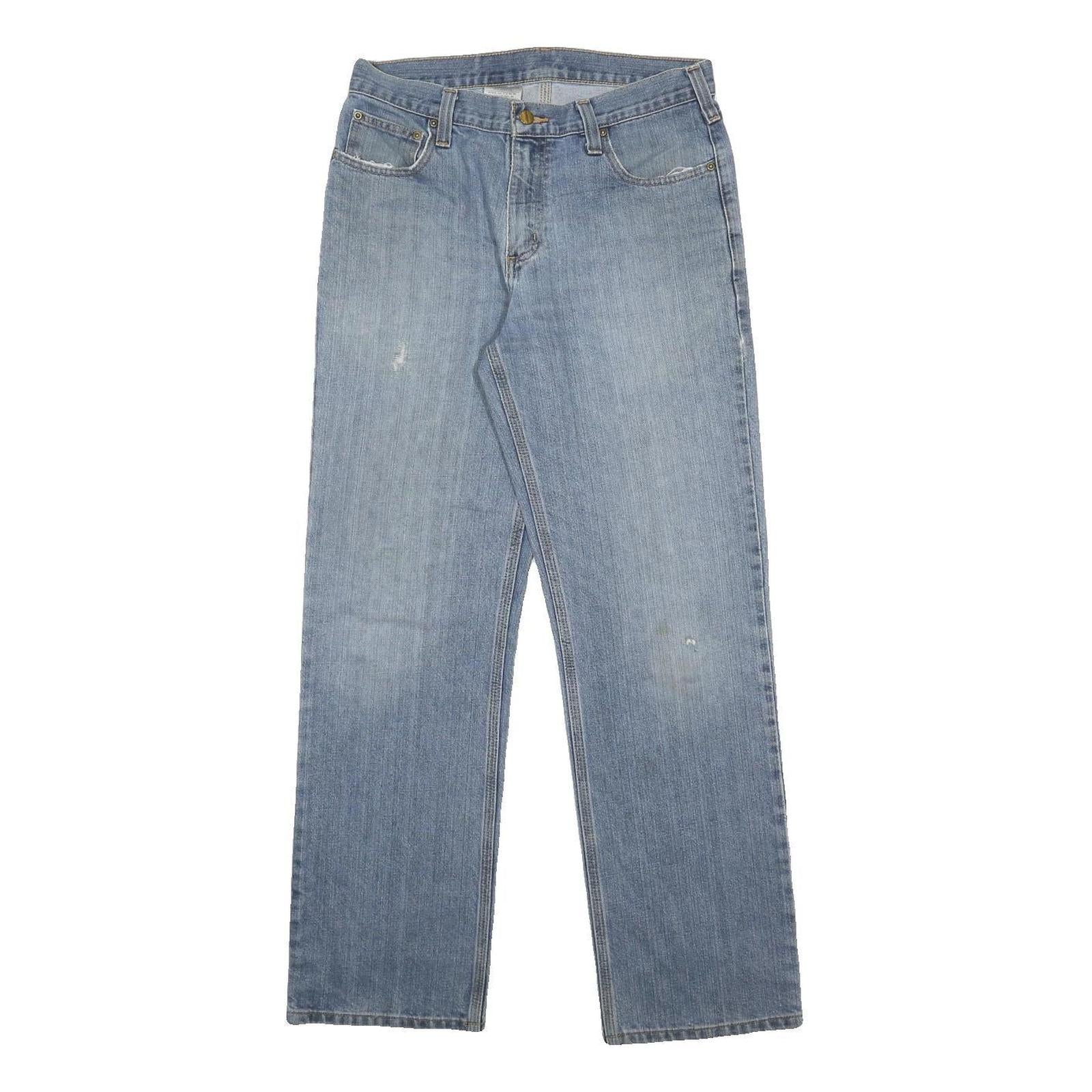 CARHARTT Mens Relaxed Light Blue Denim Jeans W31 L32 Classic Zip Closure Casual