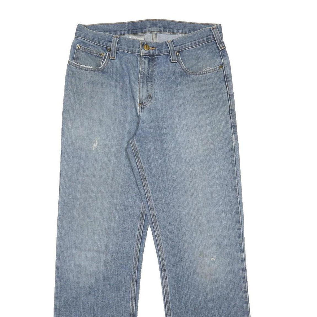 CARHARTT Mens Relaxed Light Blue Denim Jeans W31 L32 Classic Zip Closure Casual