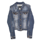 ZARA Womens Blue Denim Jacket S Cotton Button Closure Classic Fit