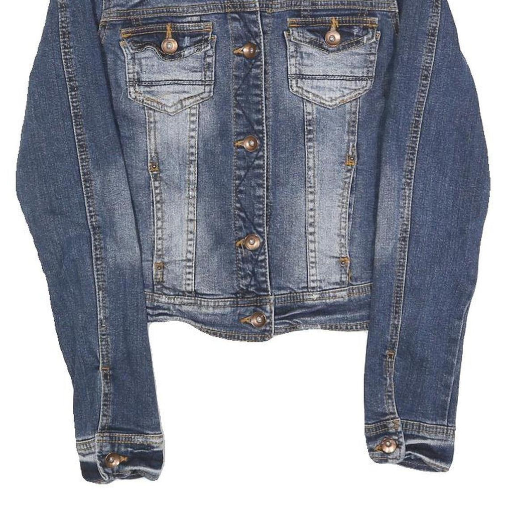 ZARA Womens Blue Denim Jacket S Cotton Button Closure Classic Fit