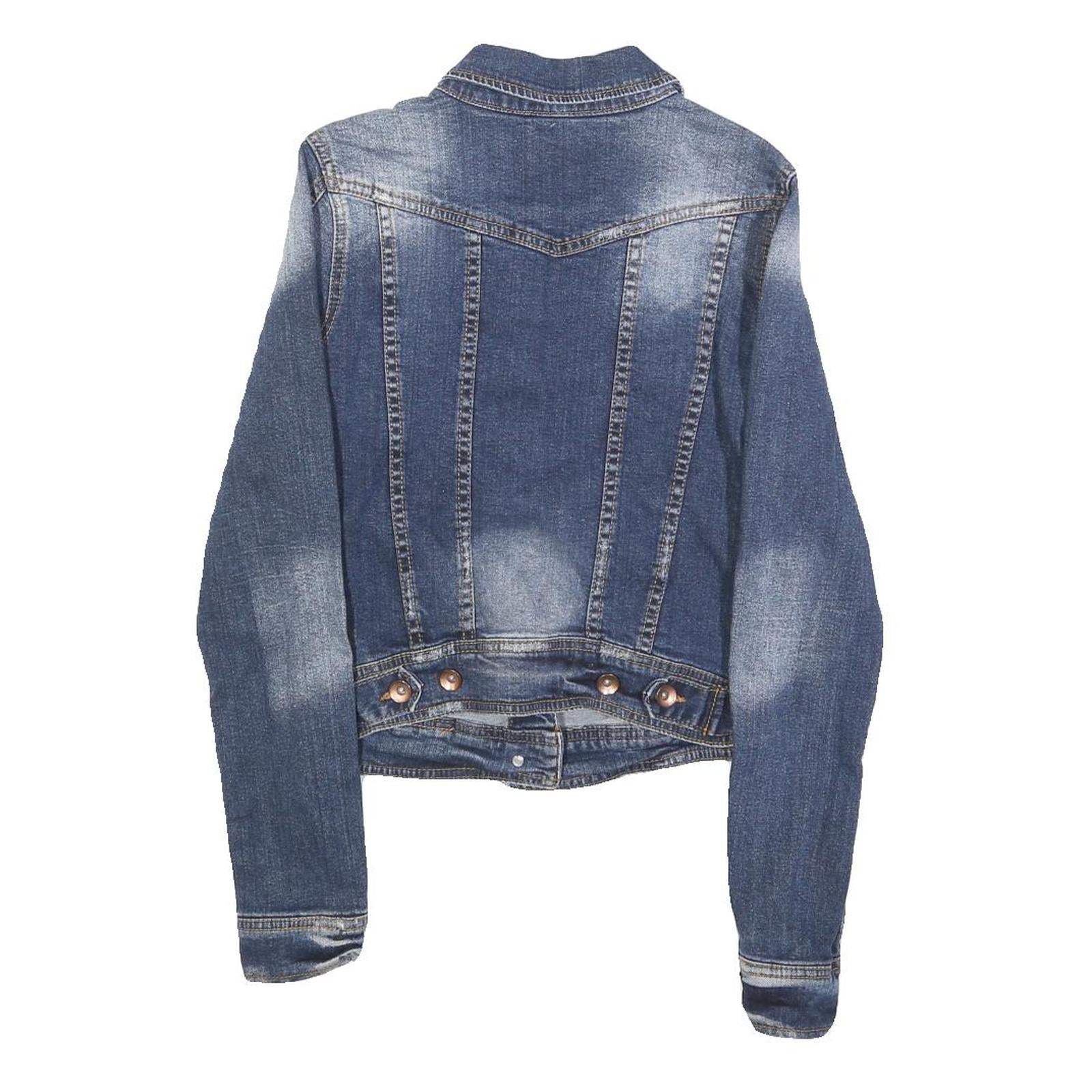 ZARA Womens Blue Denim Jacket S Cotton Button Closure Classic Fit