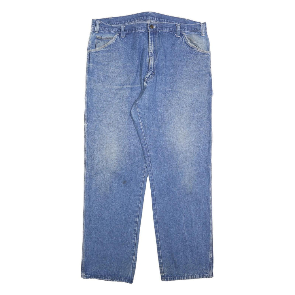 DICKIES Mens Relaxed Blue Denim Light W38 L30 Casual Cotton Blend Zip Jeans