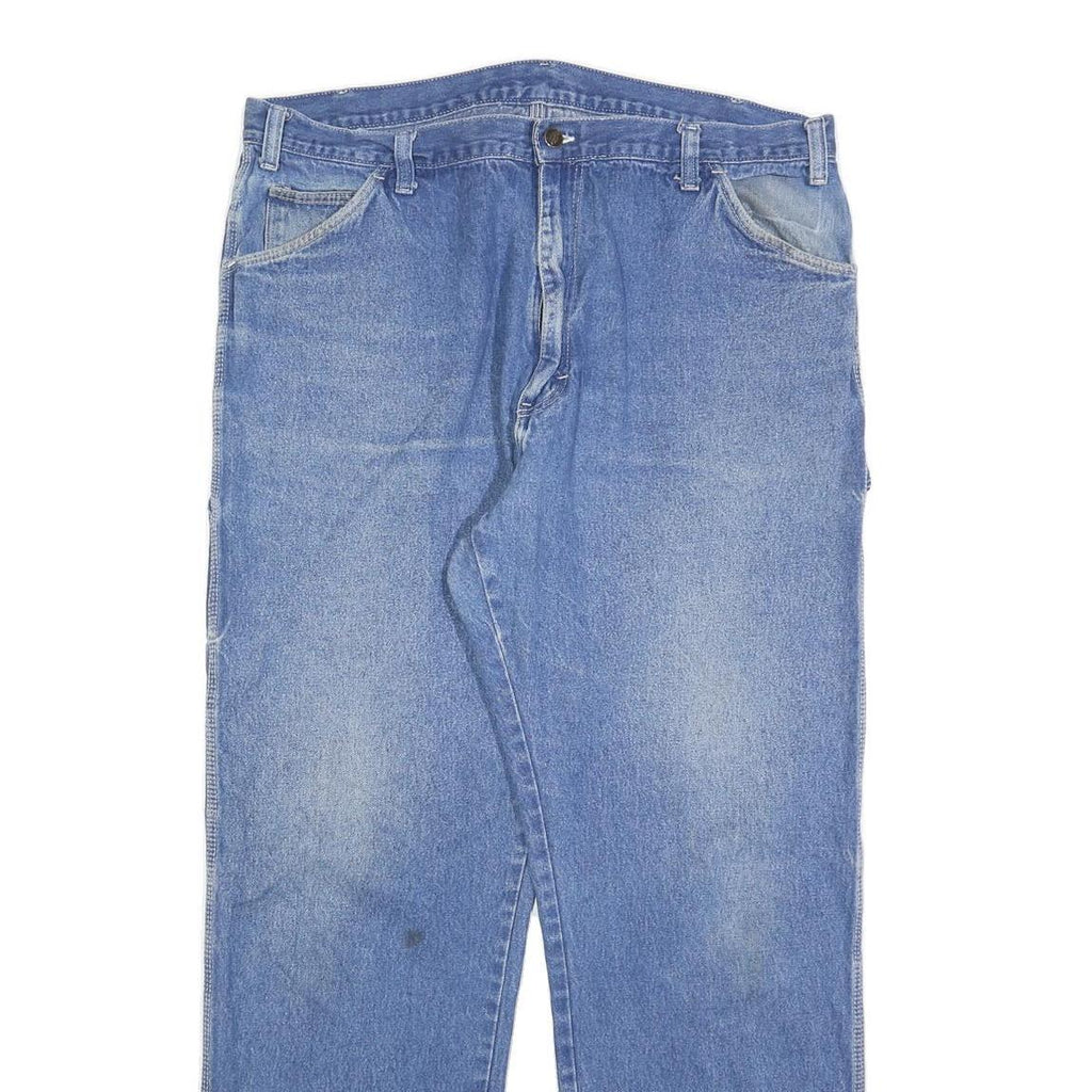 DICKIES Mens Relaxed Blue Denim Light W38 L30 Casual Cotton Blend Zip Jeans