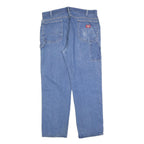 DICKIES Mens Relaxed Blue Denim Light W38 L30 Casual Cotton Blend Zip Jeans