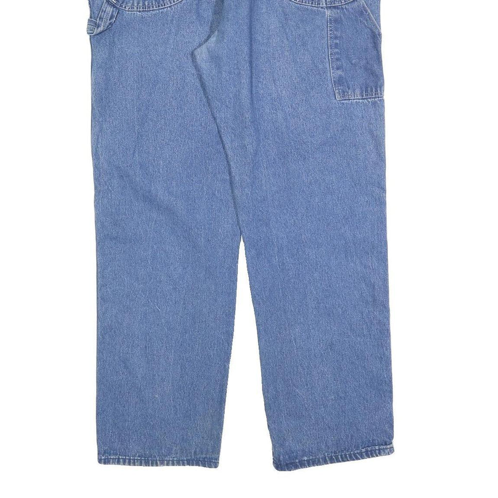 DICKIES Mens Relaxed Blue Denim Light W38 L30 Casual Cotton Blend Zip Jeans