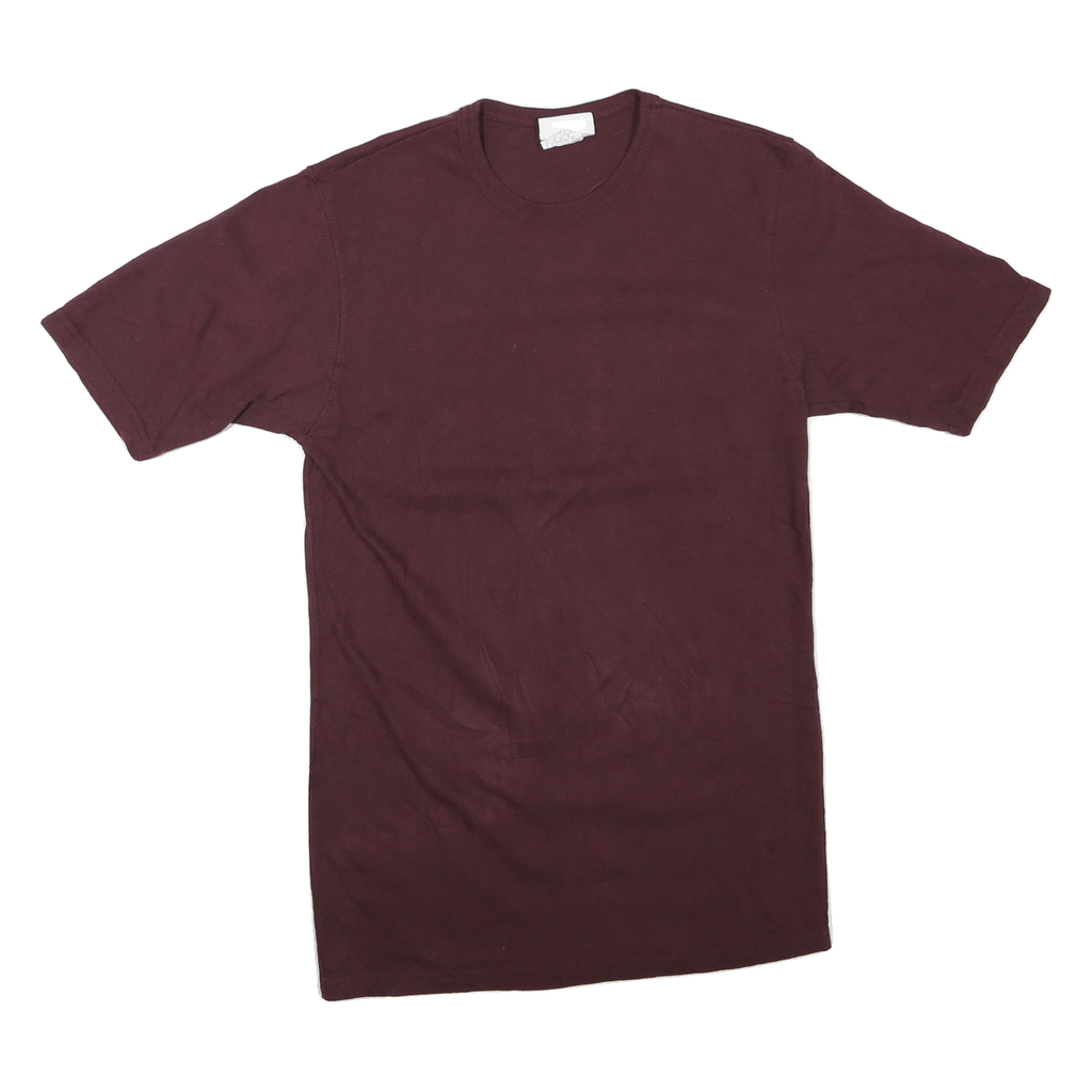 CHAMPION Mens Maroon S Short Sleeve Crew Neck Plain Cotton Blend T-Shirt