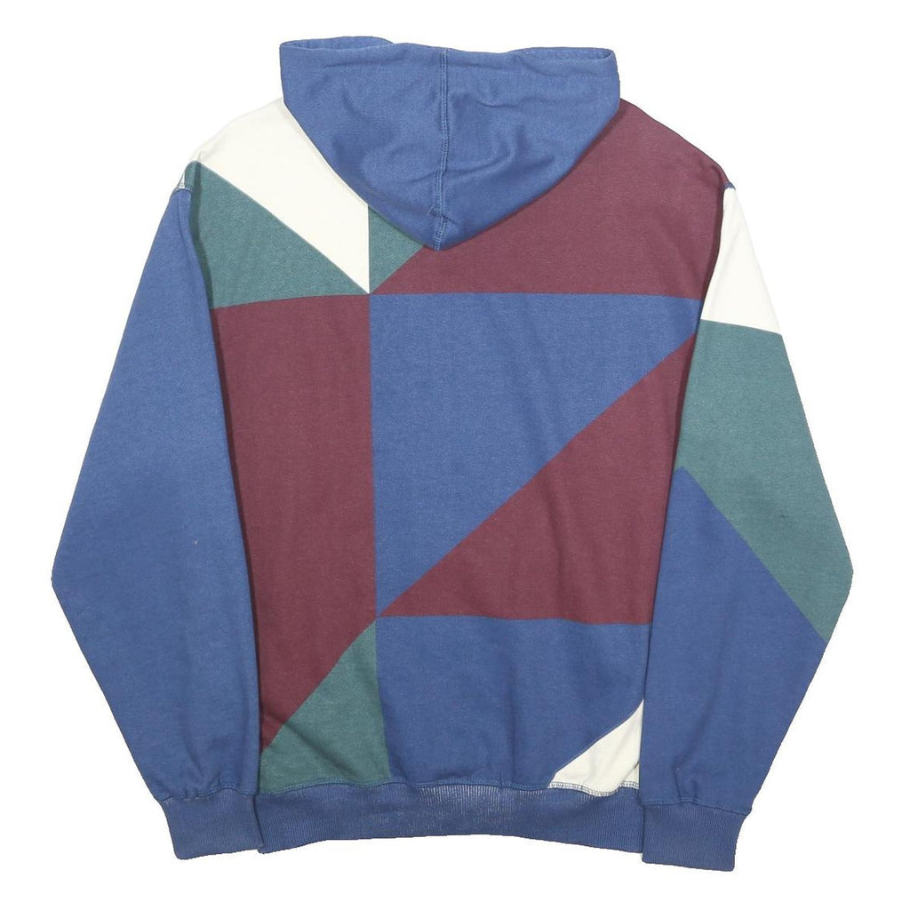 PRIMITIVE Mens Blue & Maroon Colourblock Pullover Hoodie S Cotton Blend Casual