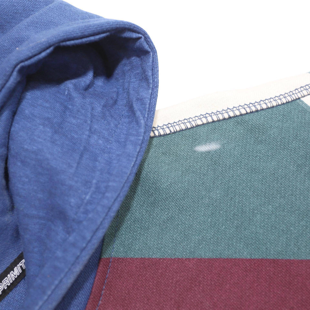 PRIMITIVE Mens Blue & Maroon Colourblock Pullover Hoodie S Cotton Blend Casual