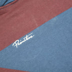 PRIMITIVE Mens Blue & Maroon Colourblock Pullover Hoodie S Cotton Blend Casual