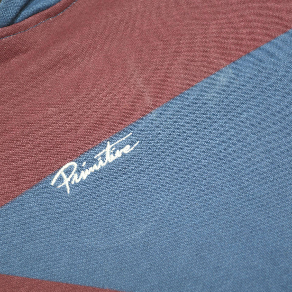 PRIMITIVE Mens Blue & Maroon Colourblock Pullover Hoodie S Cotton Blend Casual