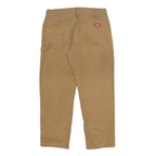 DICKIES Mens Cotton Beige Relaxed Straight Trousers W36 L30 Workwear Casual