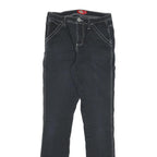 DICKIES Womens Slim Black Jeans Denim W25 L31 Zip Pockets Contrast Stitch