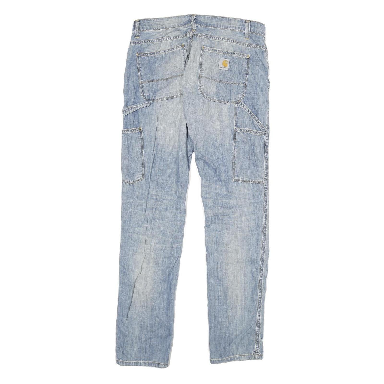 CARHARTT Womens Jeans Blue Regular Straight Denim Rinse W28 L32 Workwear