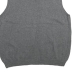 VAN HEUSEN Mens Grey Argyle Pattern V-Neck Cotton Jumper Vest M Classic knitwear