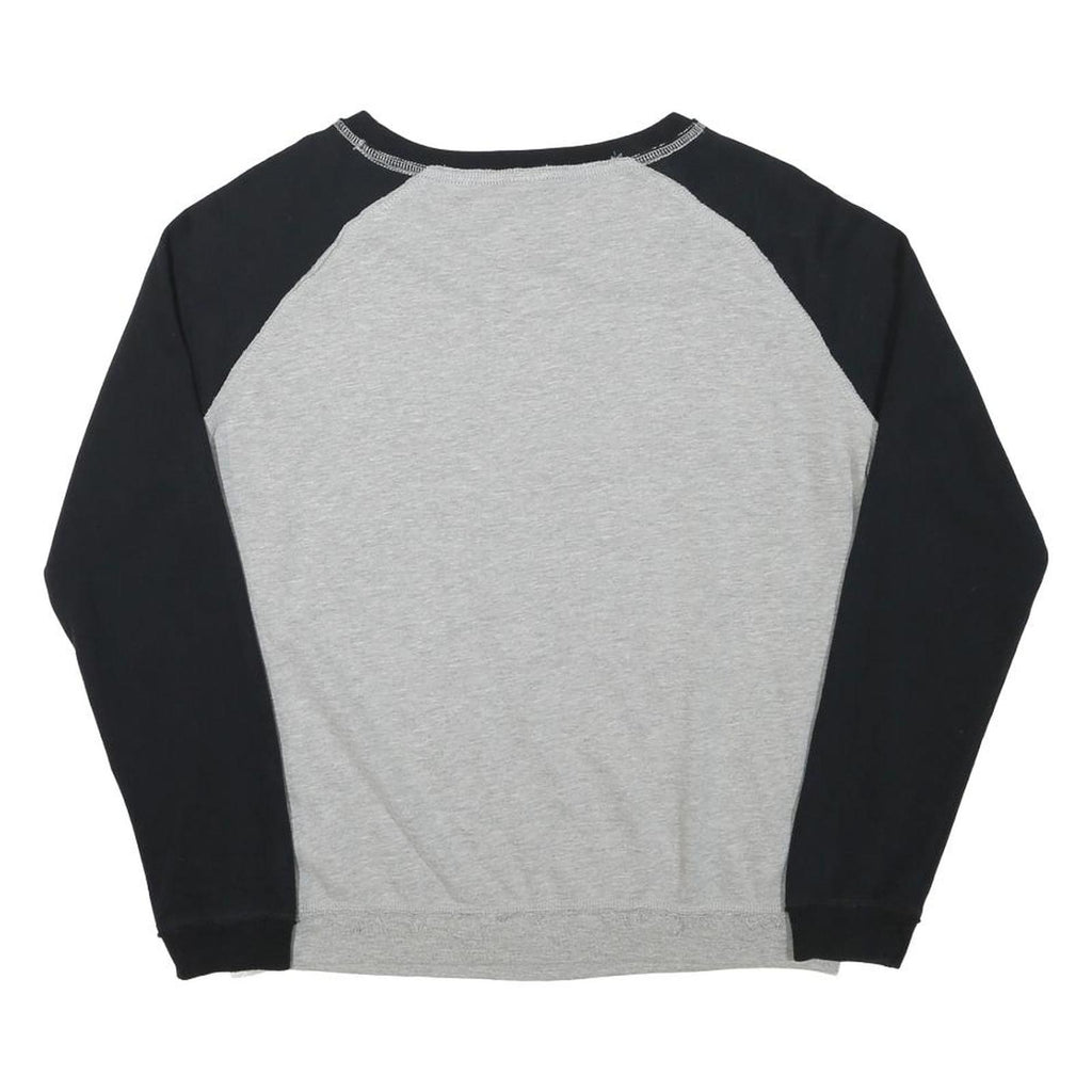 DISNEY Womens Grey & Black Mickey Crew Neck M Cotton Blend Sweatshirt