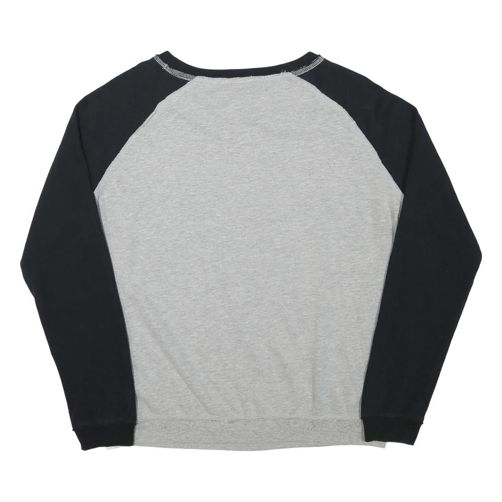 DISNEY Womens Grey & Black Mickey Crew Neck M Cotton Blend Sweatshirt