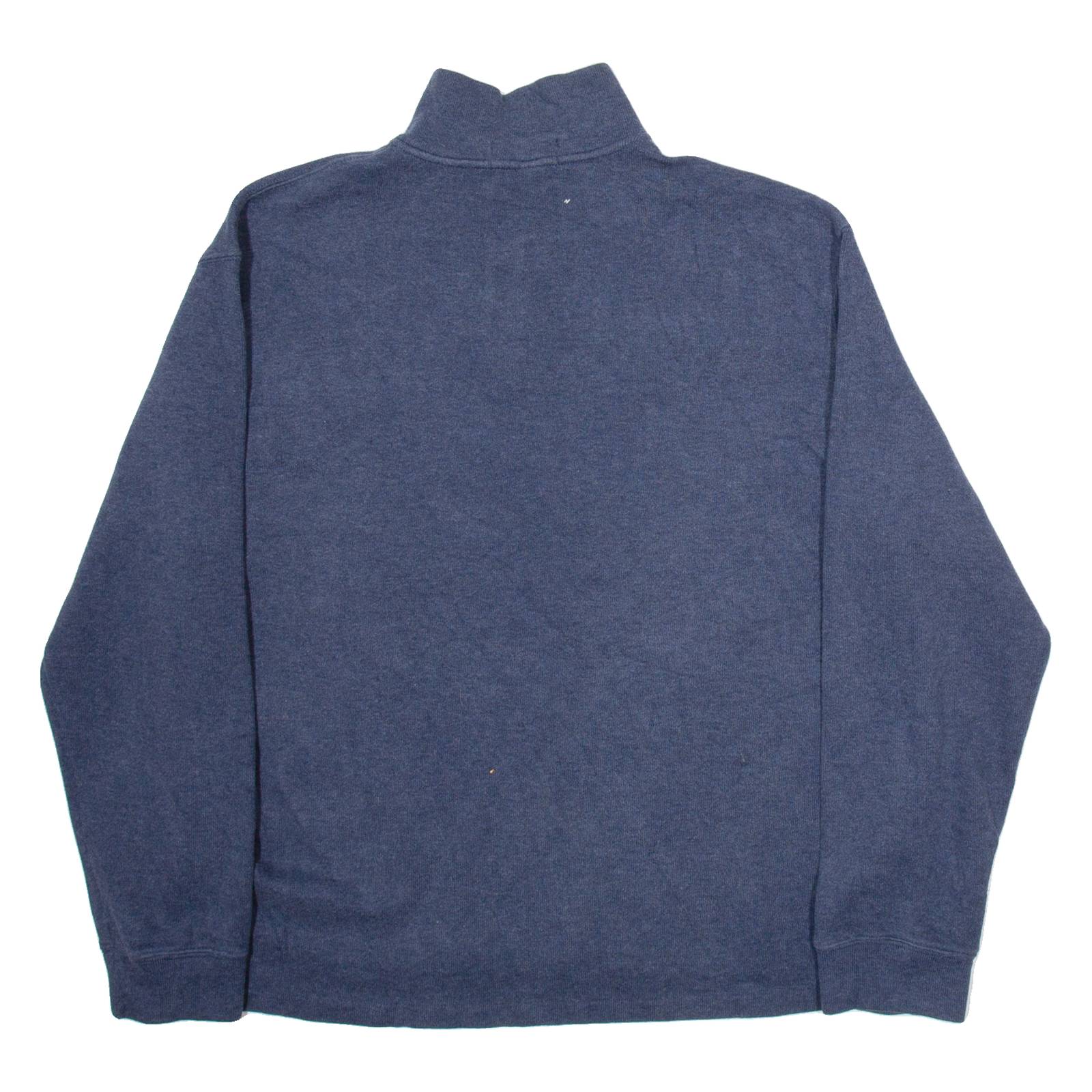 POLO RALPH LAUREN Mens Jumper Blue 1/4 Zip Tight Knit 2XL