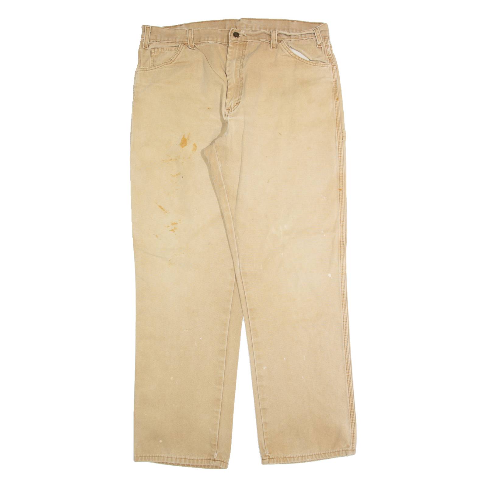 DICKIES Workwear Mens Trousers Beige Regular Straight W38 L34