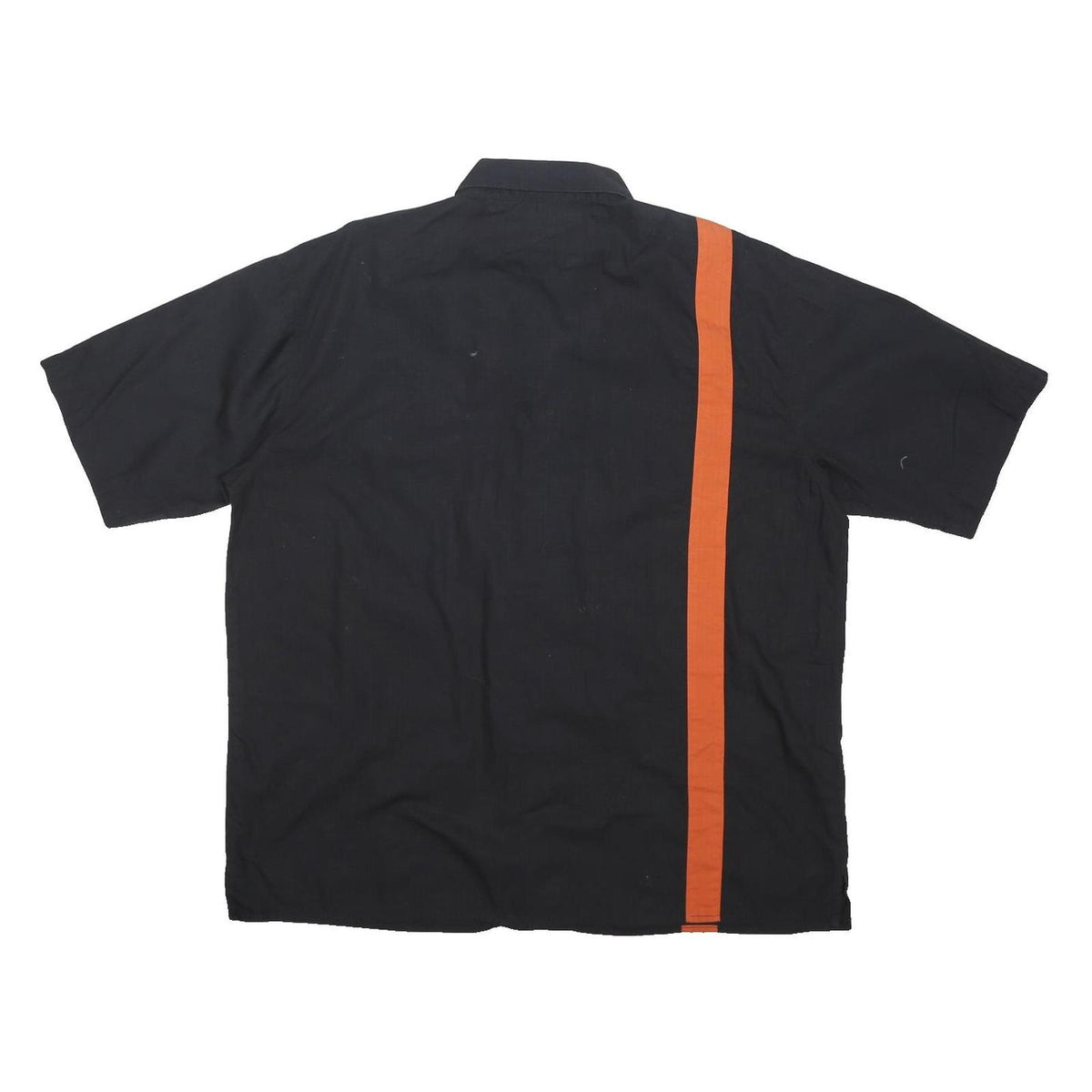 HARLEY DAVIDSON Mens Black & Orange Shirt XL Cotton Blend Button Short Sleeve