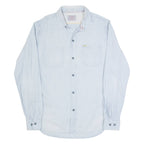 REPLAY Mens Plain Shirt Blue Long Sleeve M