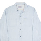 REPLAY Mens Plain Shirt Blue Long Sleeve M