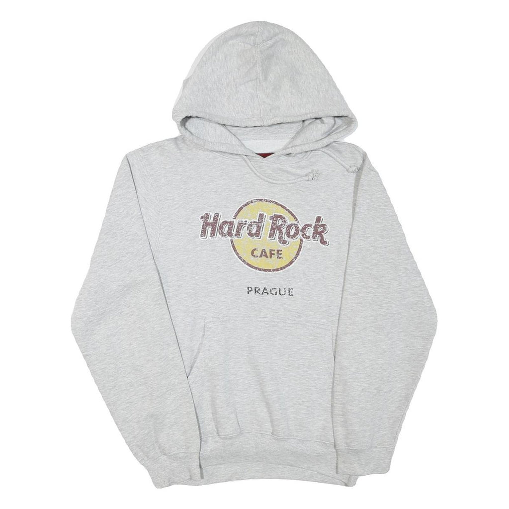 HARD ROCK CAFE Mens Grey Hoodie M Prague Logo Cotton Blend Pullover