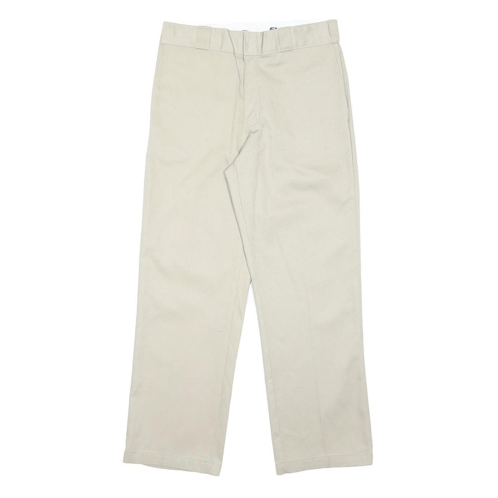 DICKIES Mens Classic Beige Trousers W32 L30 Zip Closure Tailored Workwear