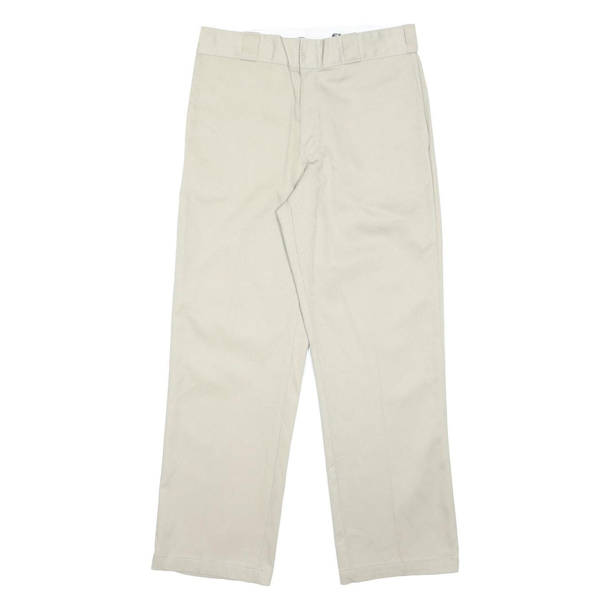 DICKIES Mens Classic Beige Trousers W32 L30 Zip Closure Tailored Workwear