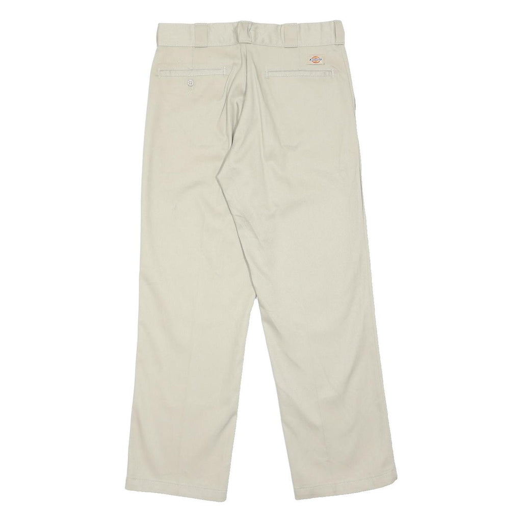 DICKIES Mens Classic Beige Trousers W32 L30 Zip Closure Tailored Workwear