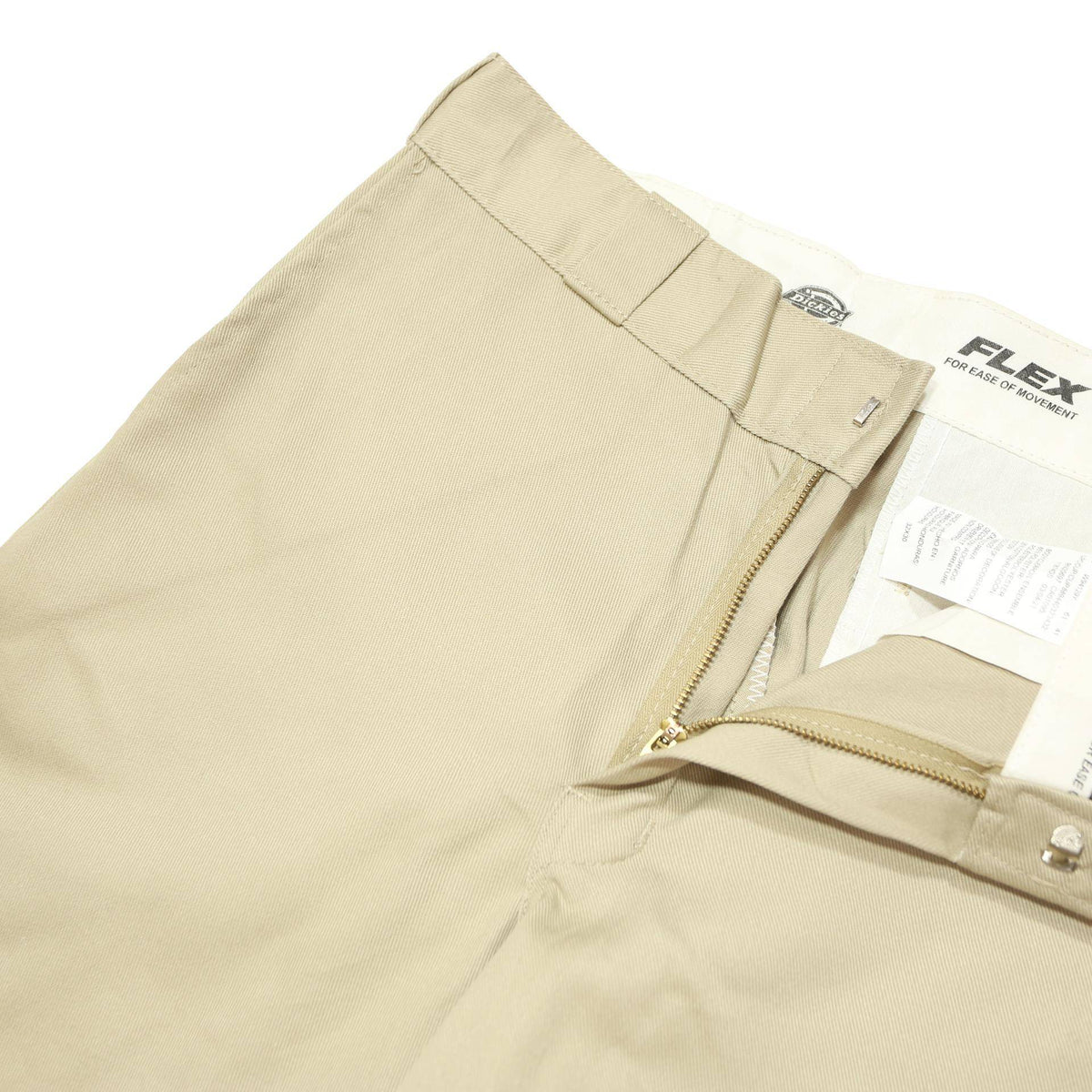 DICKIES Mens Classic Beige Trousers W32 L30 Zip Closure Tailored Workwear