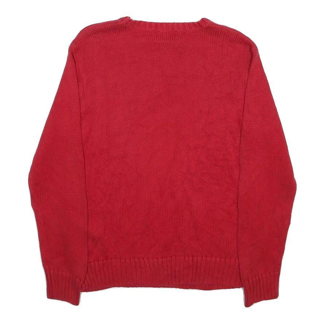 POLO RALPH LAUREN Boys Red Plain Basic Knit Crew Neck Jumper XL Cotton