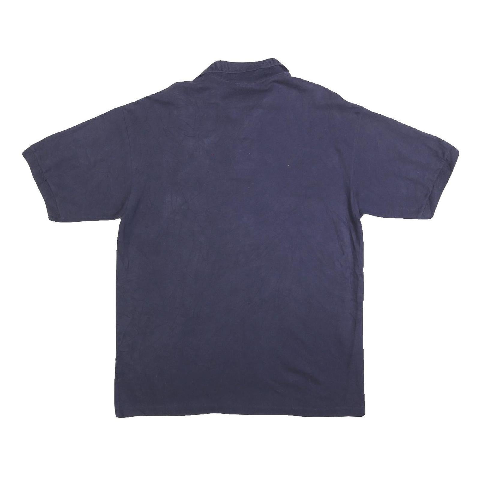 COTTON DELUXE Mens Navy Blue Big Ten Conference Short Sleeve Polo Shirt L