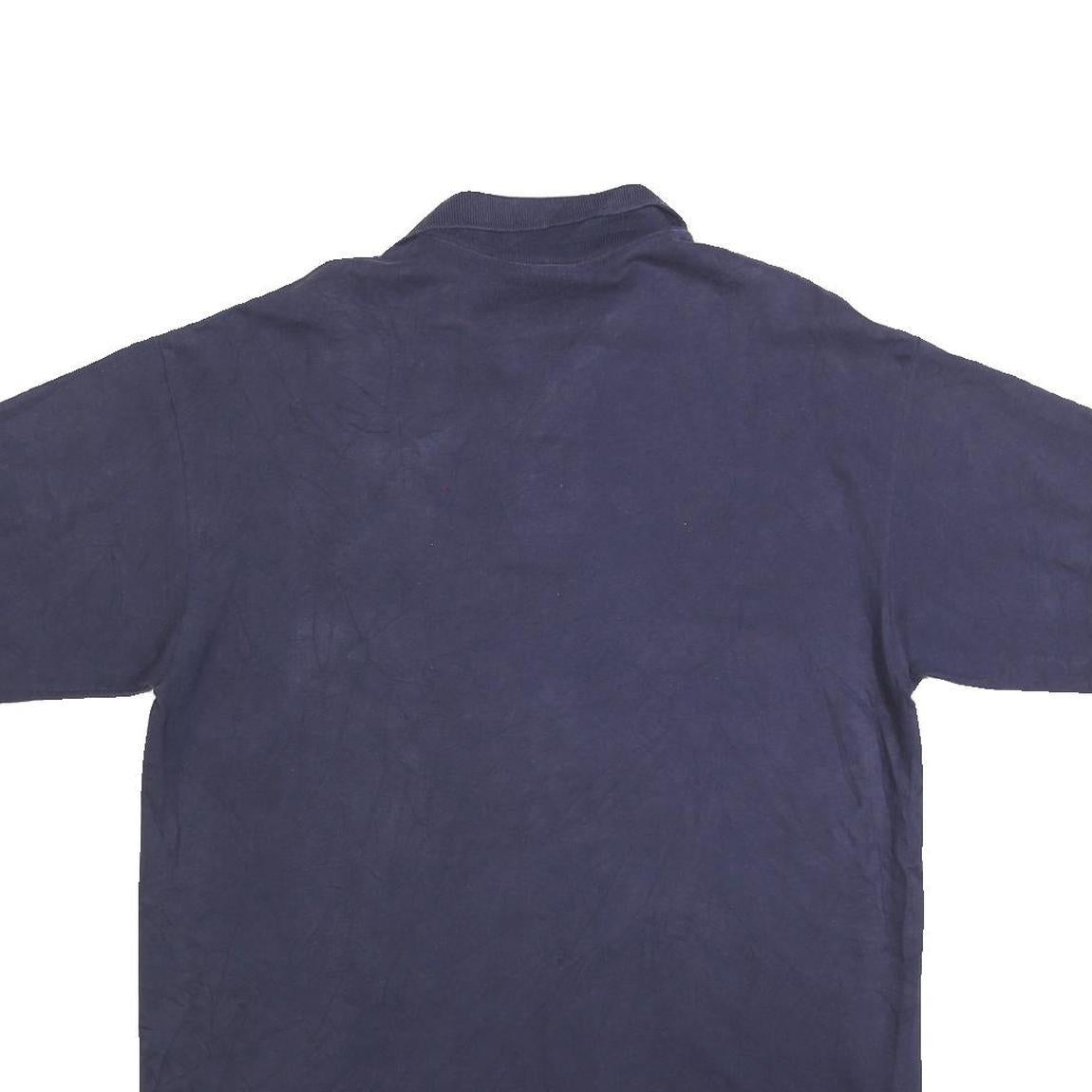 COTTON DELUXE Mens Navy Blue Big Ten Conference Short Sleeve Polo Shirt L