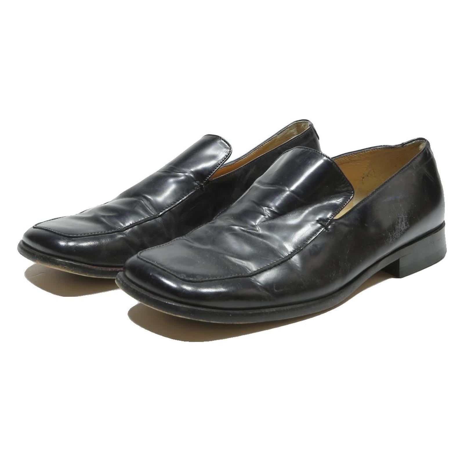 NAVYBOOT Mens Leather Loafers Black UK 7 Classic Formal Slip-On Shoes