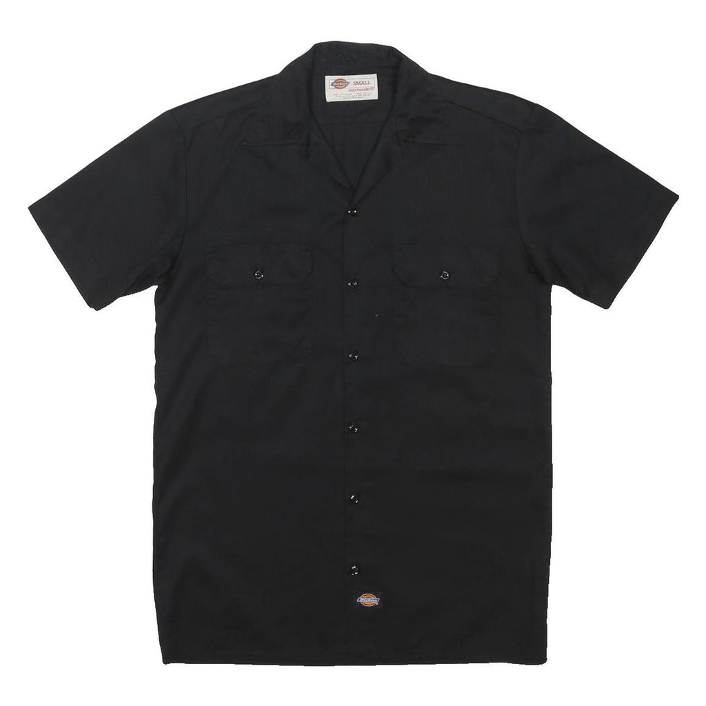 DICKIES Mens Black Work Shirt Polyester Blend M Durable Comfort Fit