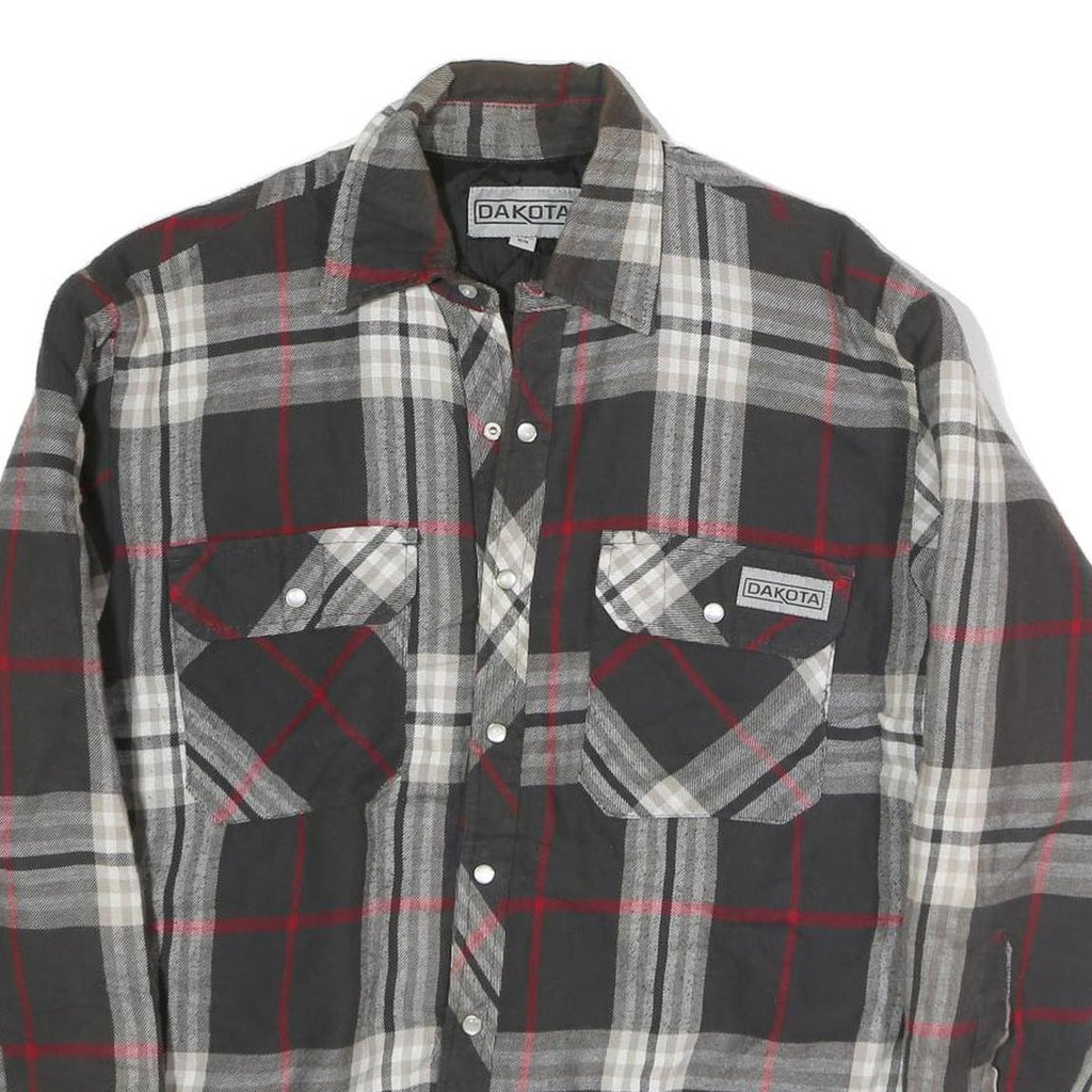 DAKOTA Mens Black & Grey Check Cotton Blend Button Jacket M Casual Fit