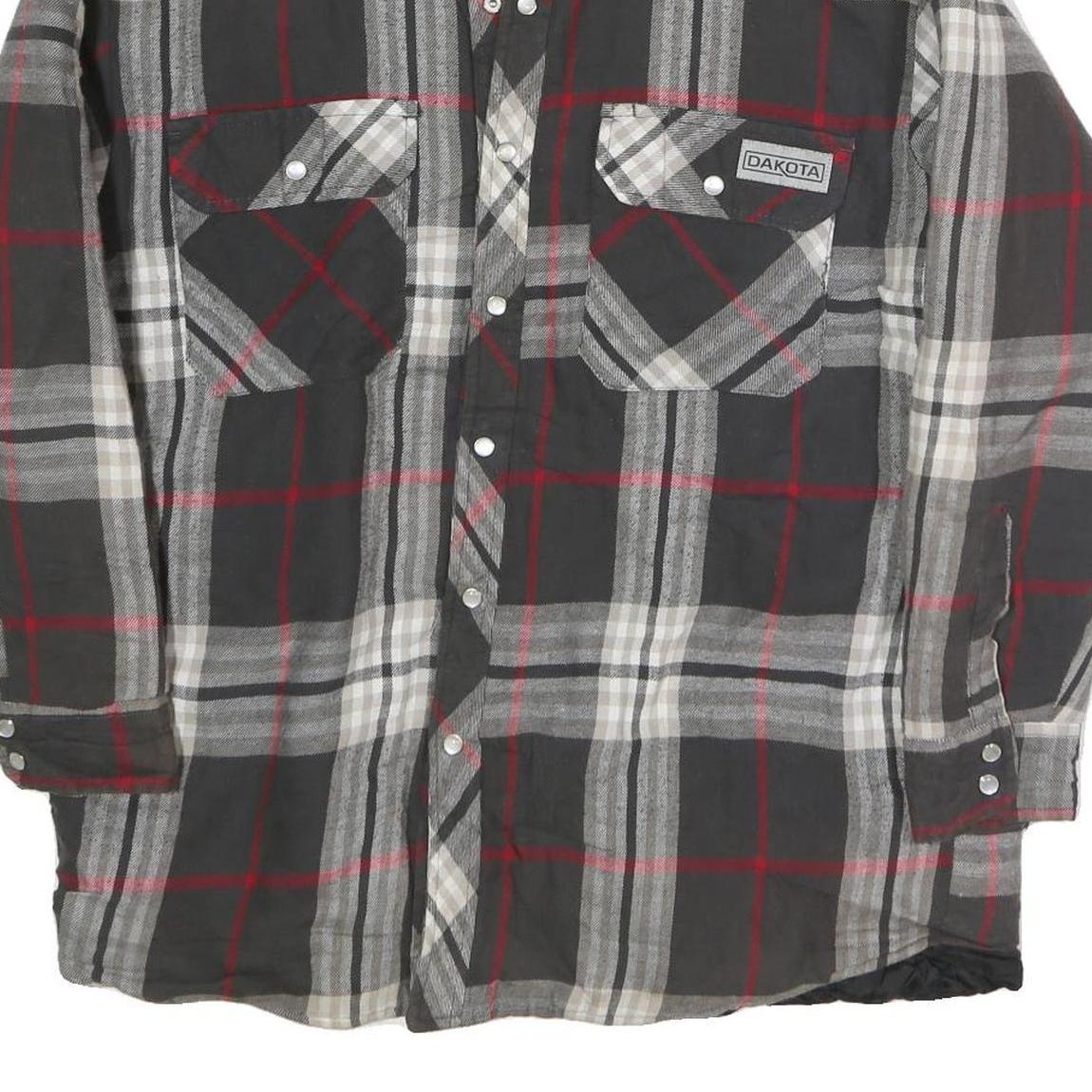 DAKOTA Mens Black & Grey Check Cotton Blend Button Jacket M Casual Fit