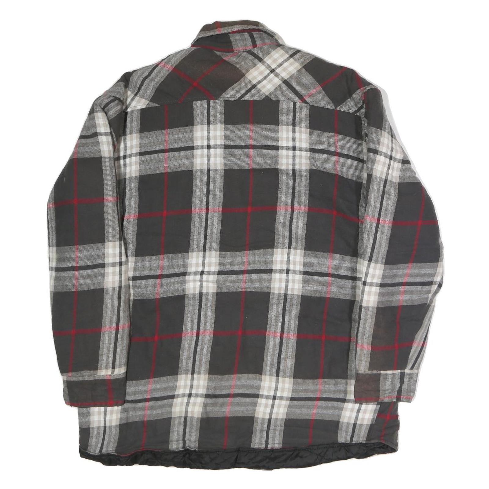 DAKOTA Mens Black & Grey Check Cotton Blend Button Jacket M Casual Fit