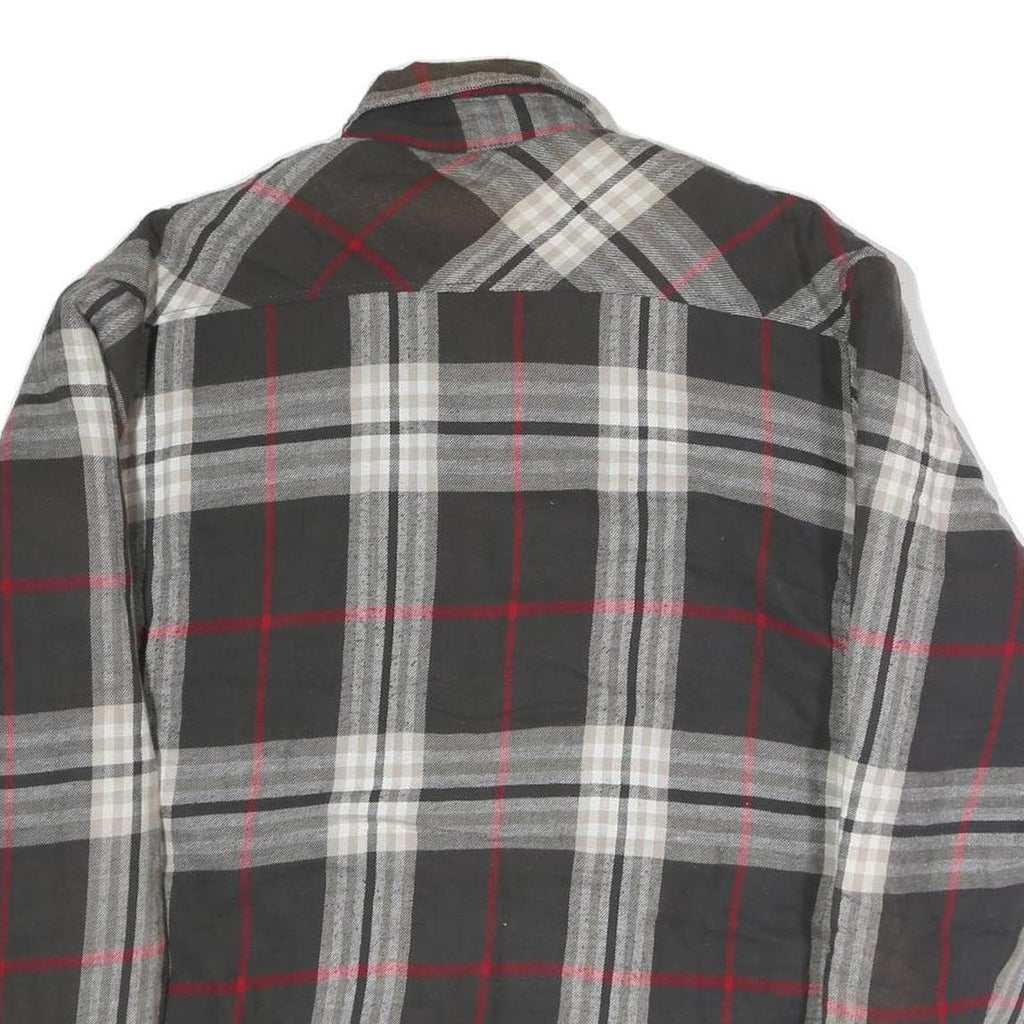 DAKOTA Mens Black & Grey Check Cotton Blend Button Jacket M Casual Fit