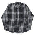 COTTON TRADERS Mens Black Blue Checked Shirt L Classic Fit Cotton Blend Casual