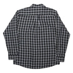 COTTON TRADERS Mens Black Blue Checked Shirt L Classic Fit Cotton Blend Casual