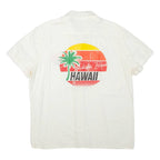FSBN Waikiki Beach Hawaii Mens Hawaiian Shirt Cream XL