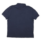 TOMMY HILFIGER Mens Navy Blue Polo Shirt M Cotton Blend Short Sleeve Basic