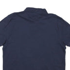 TOMMY HILFIGER Mens Navy Blue Polo Shirt M Cotton Blend Short Sleeve Basic