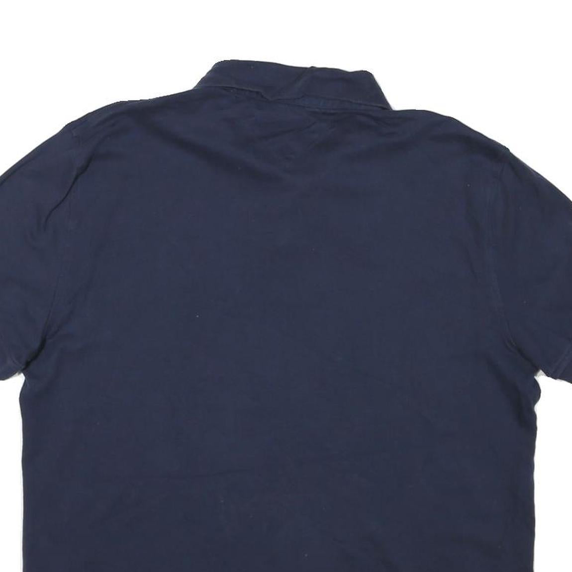 TOMMY HILFIGER Mens Navy Blue Polo Shirt M Cotton Blend Short Sleeve Basic