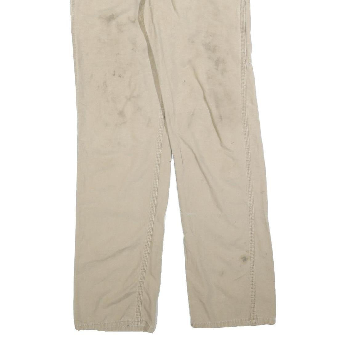 BULWARK Mens Cotton Blend Beige Regular Regular Fit Trousers W30 L34 Workwear