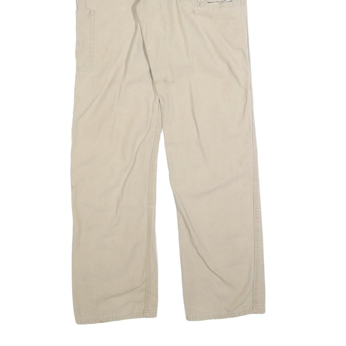 BULWARK Mens Cotton Blend Beige Regular Regular Fit Trousers W30 L34 Workwear